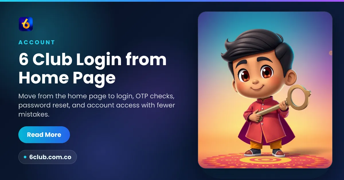 6 Club Login from Home Page